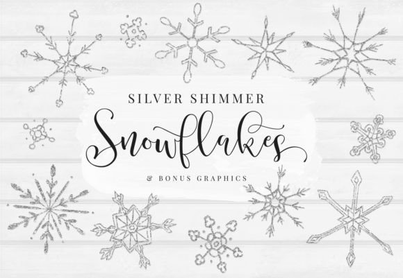 Download Silver Glitter Snowflakes + BONUS - Snowflake Collection