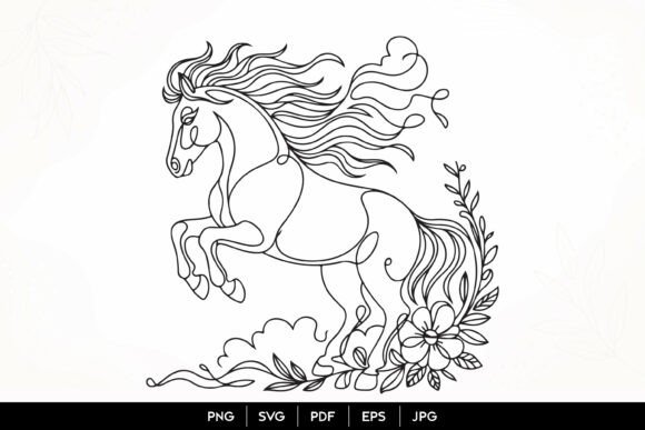 Download Majestic Floral Horse SVG Design - Design Collection