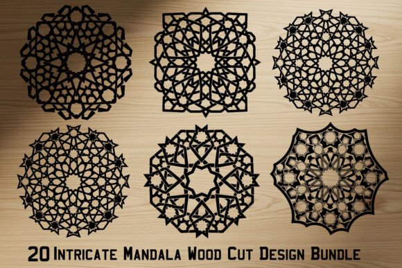 Download Intricate Mandala Wood Cut Design Bundle - Design Collection