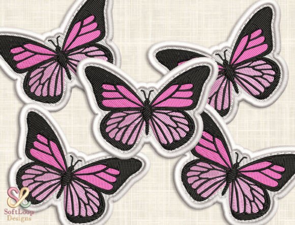 Download PINK BUTTERFLY Patch Embroidery Design - Design Collection