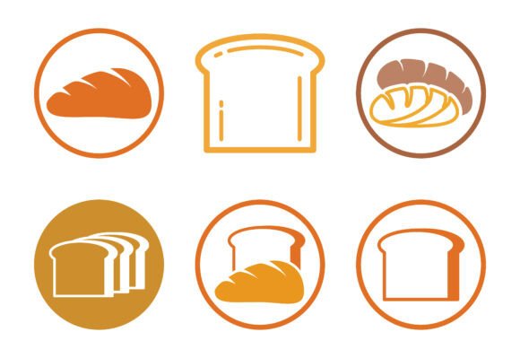 Download Collection of Six Distinctive Bread Icon - Premium Resources