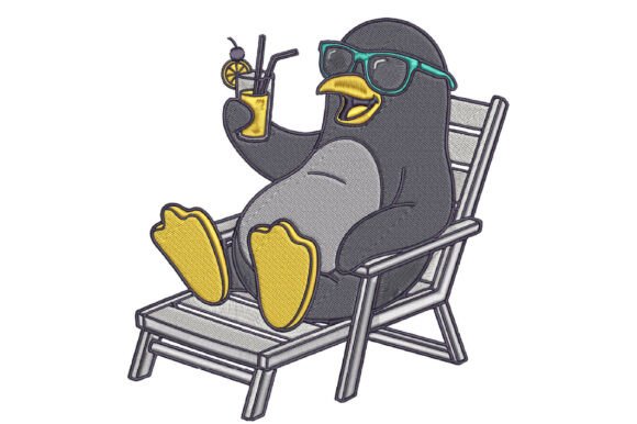 Download Beach Penguin Embroidery Design - Design Collection