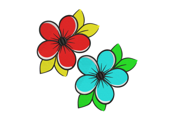 Download Colorful Flowers Embroidery Design - Design Collection